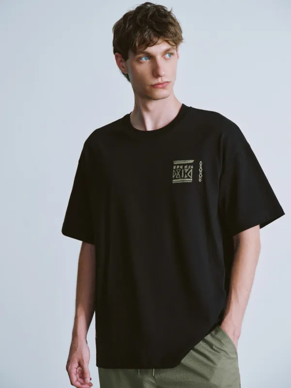 Printed Crew Neck Loose T-Shirt sold by Urban Revivo