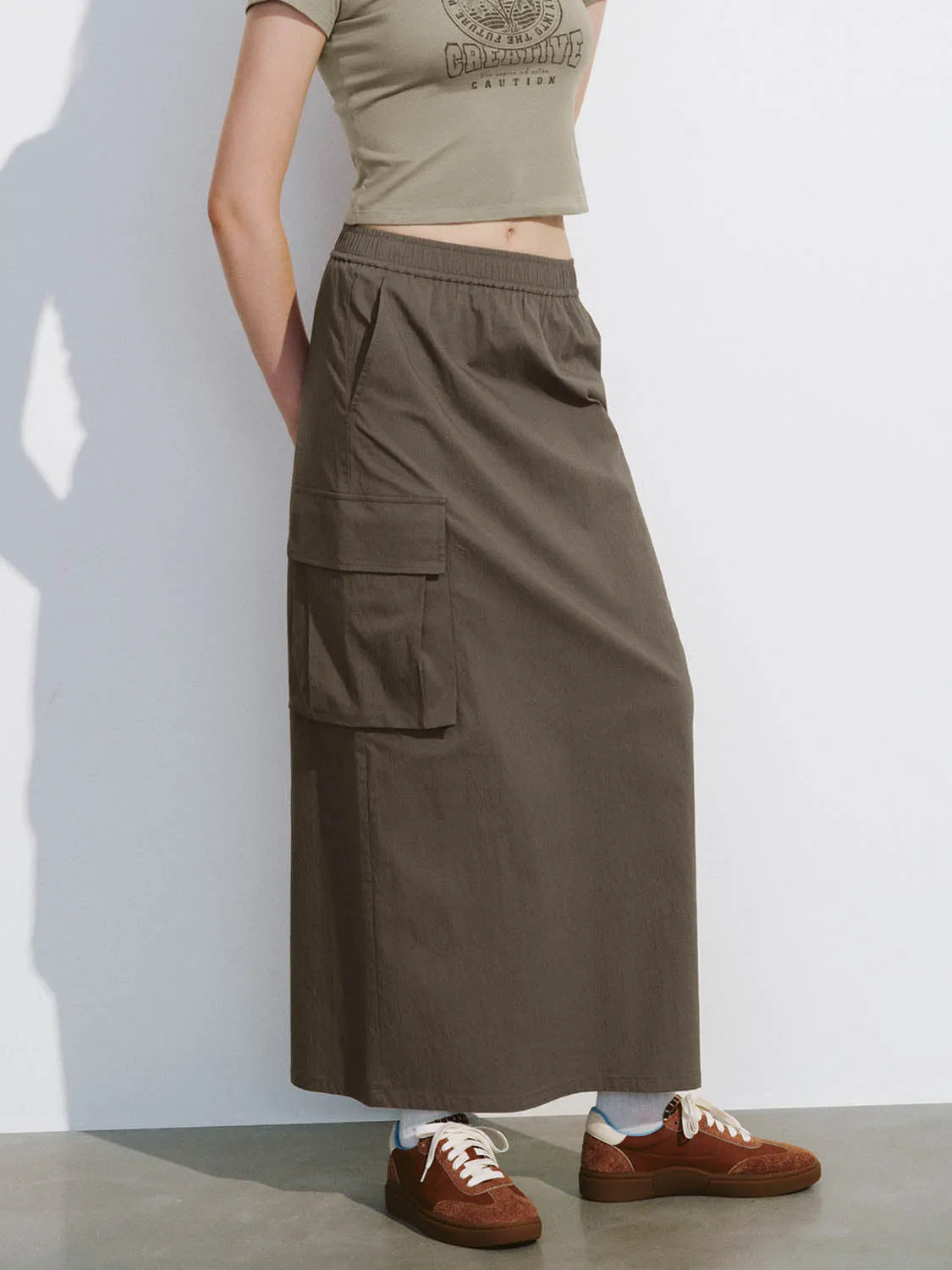 Drawstring Waist Midi Straight Skirt sold by Urban Revivo product image thumbnail 3