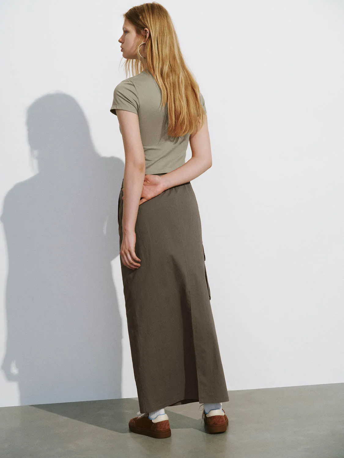 Drawstring Waist Midi Straight Skirt sold by Urban Revivo product image thumbnail 4