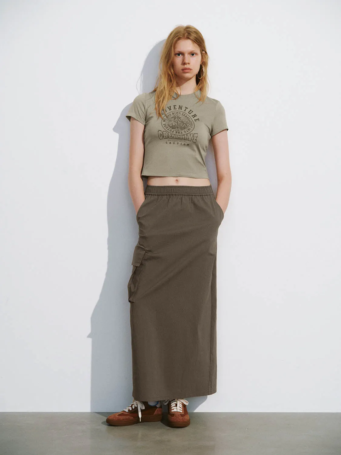 Drawstring Waist Midi Straight Skirt sold by Urban Revivo product image thumbnail 5