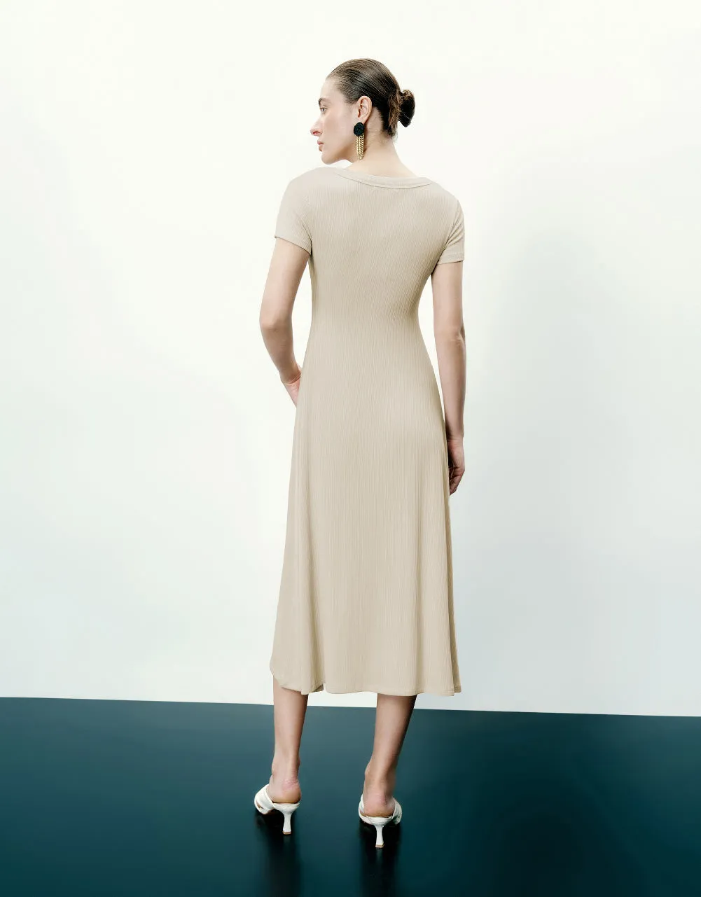 Crew Neck A-Line Dress sold by Urban Revivo product image thumbnail 4