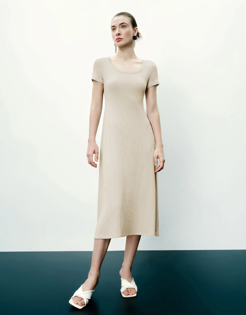 Crew Neck A-Line Dress sold by Urban Revivo