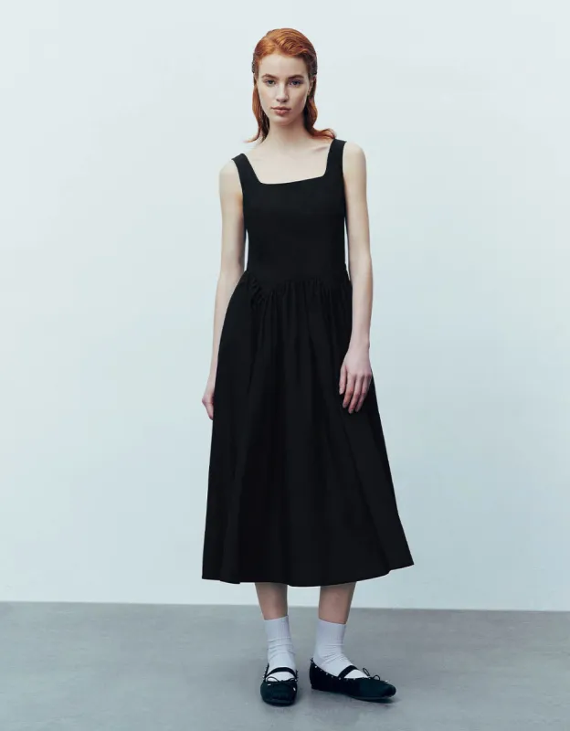 Sleeveless Square-cut Collar A-Line Dress sold by Urban Revivo