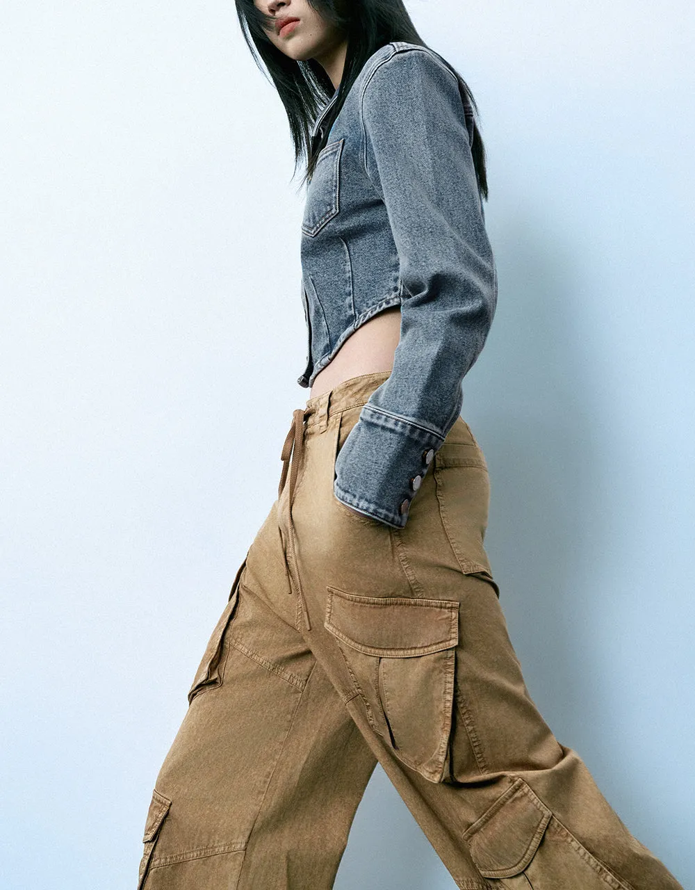 Cropped Denim Jacket sold by Urban Revivo product image thumbnail 3