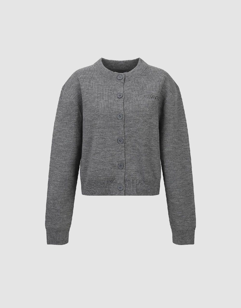 Letter Embroidered Crew Neck Knitted Cardigan sold by Urban Revivo