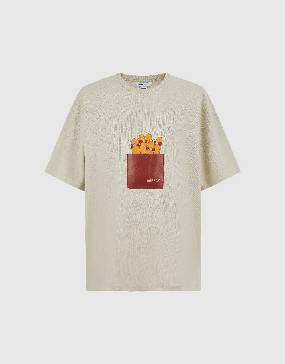 Embossed Crew Neck Loose T-Shirt sold by Urban Revivo product image thumbnail 2