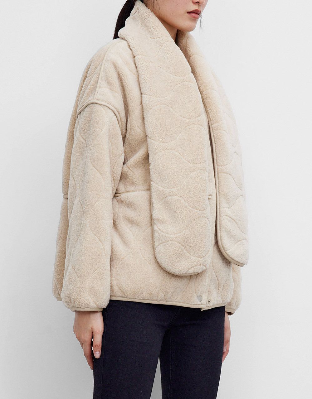 Crew Neck Fuzzy Jacket sold by Urban Revivo product image thumbnail 3