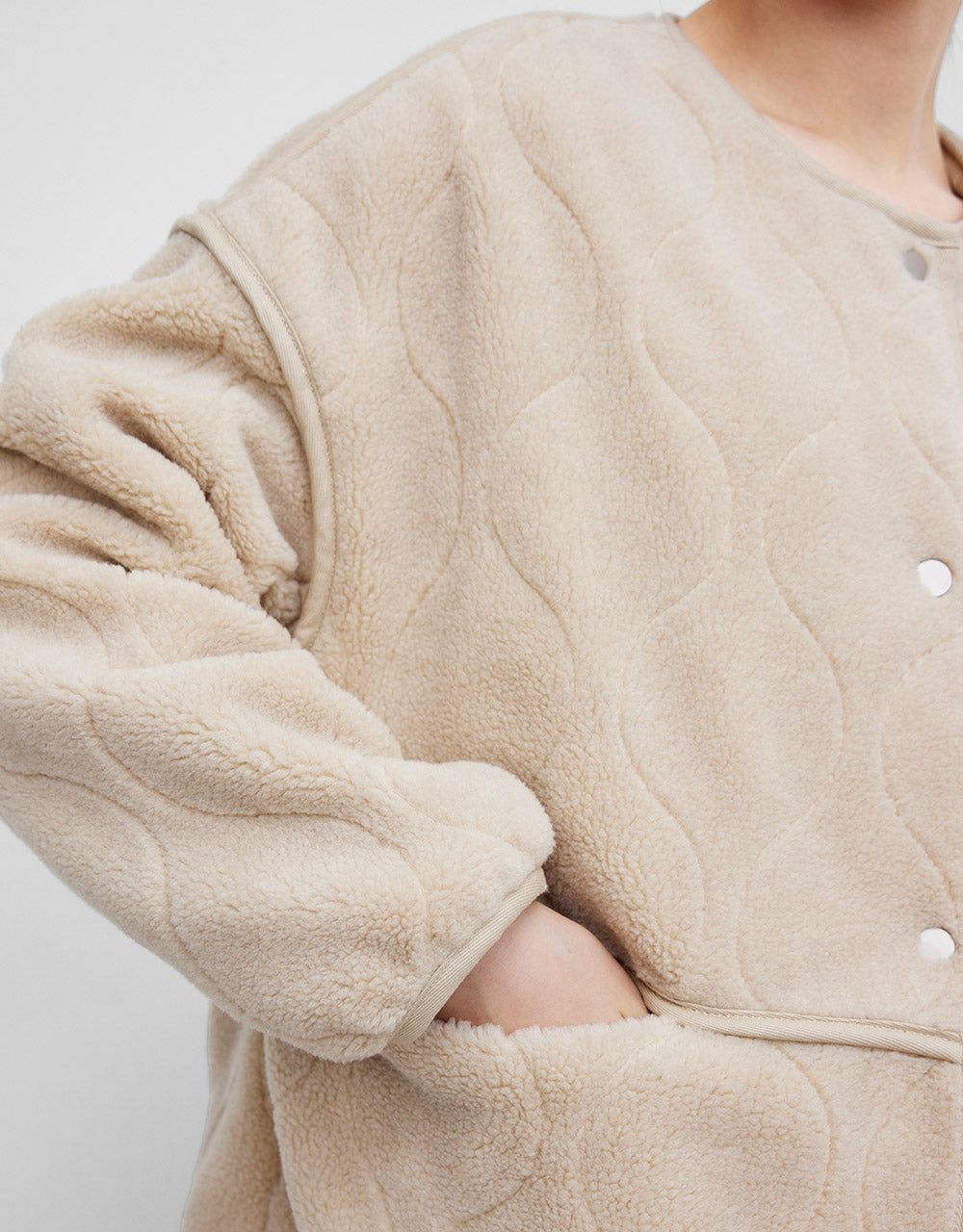 Crew Neck Fuzzy Jacket sold by Urban Revivo product image thumbnail 5