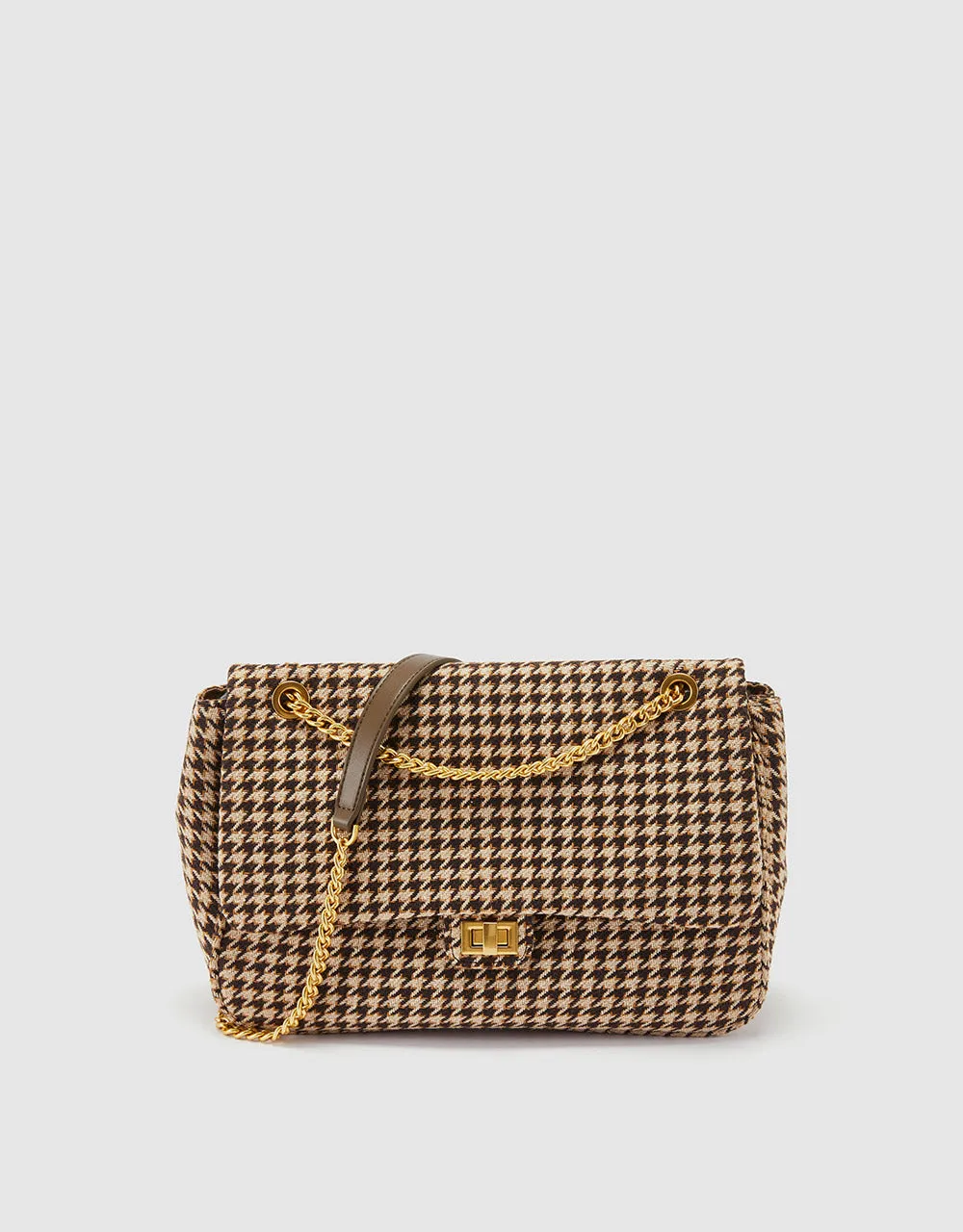 Houndtooth Shoulder Bag sold by Urban Revivo
