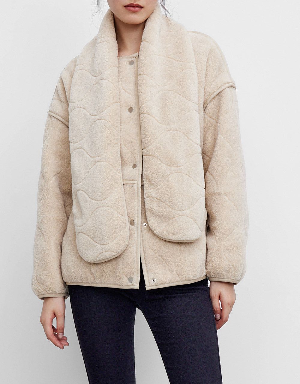 Crew Neck Fuzzy Jacket sold by Urban Revivo product image thumbnail 2