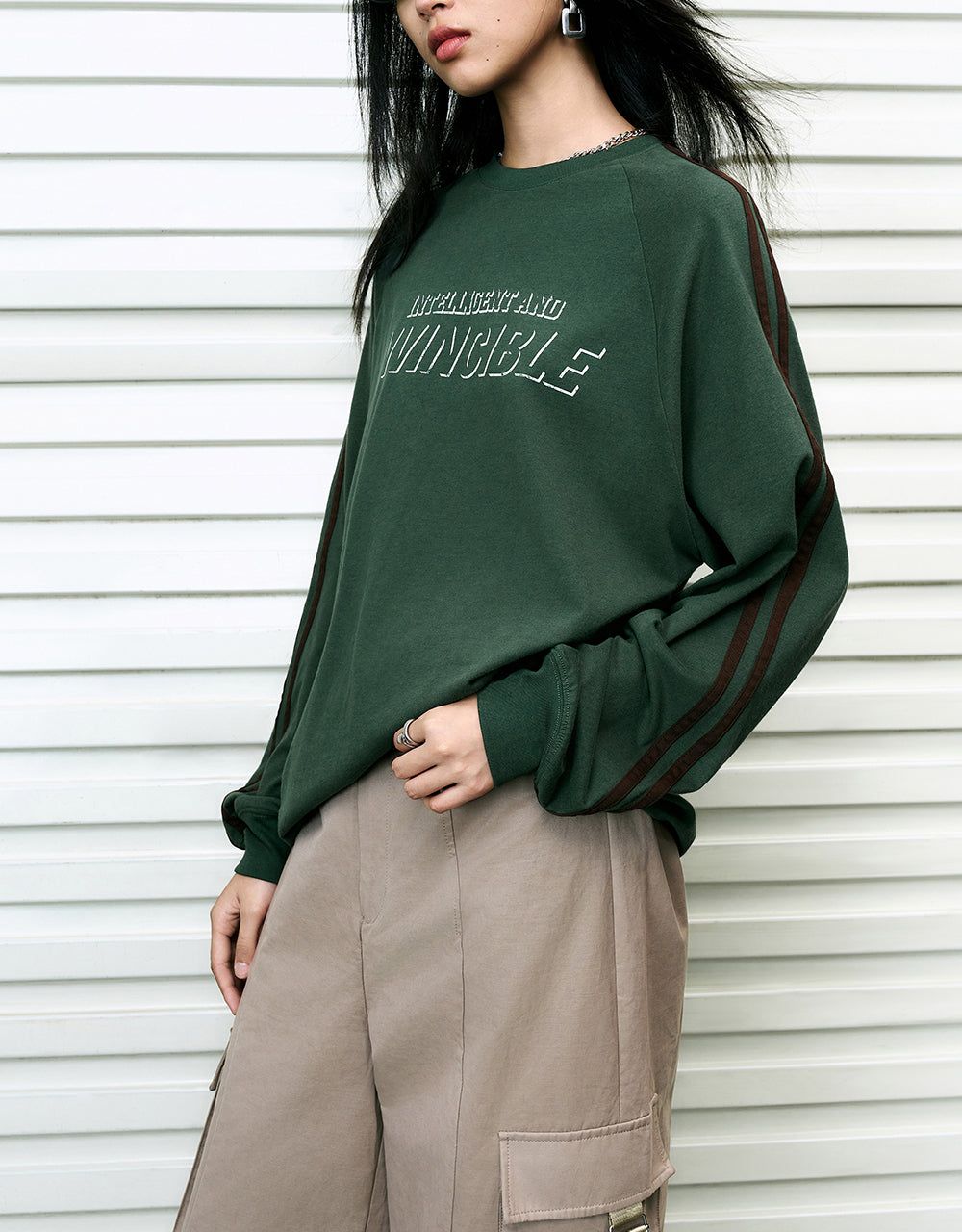 Letter Printed Crew Neck Loose T-Shirt sold by Urban Revivo product image thumbnail 3