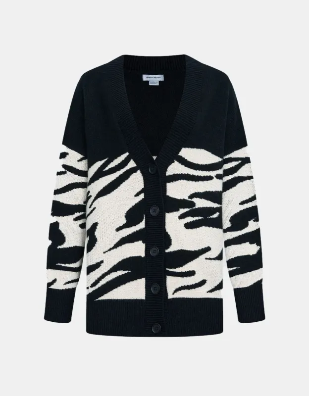 Two Tone Button Up Cardigan sold by Urban Revivo