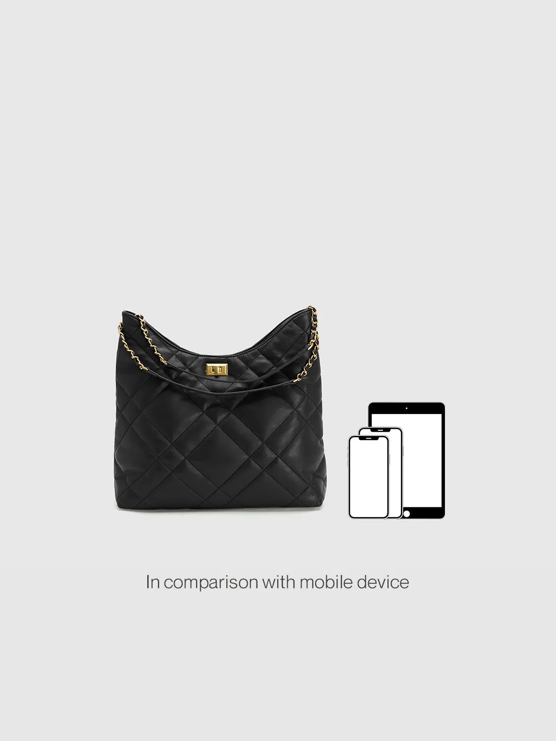 Quilted Embossed Vegan Leather Shoulder Bag sold by Urban Revivo product image thumbnail 2