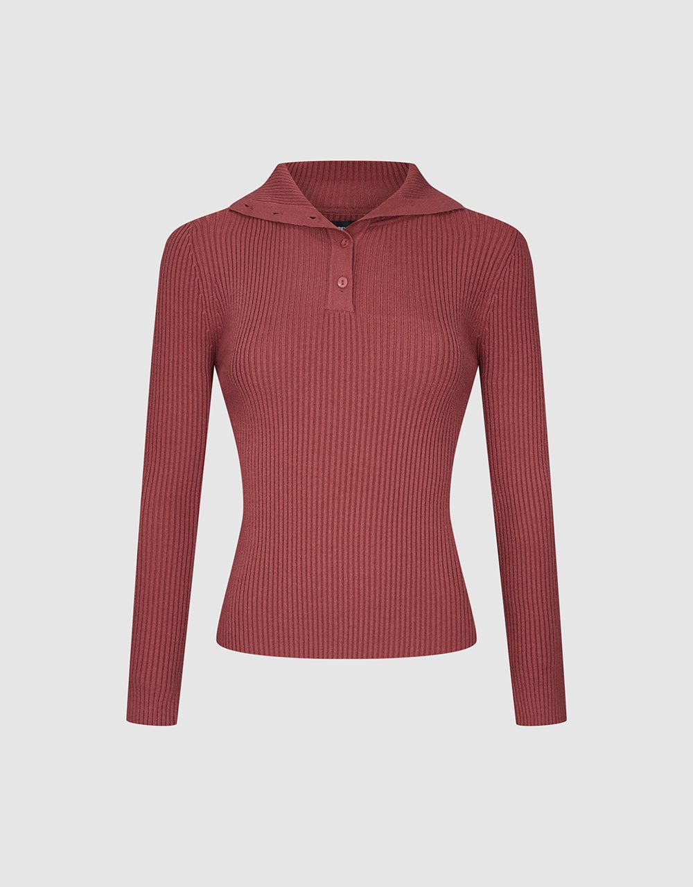 Button Half Placket Skinny Knitted T-Shirt sold by Urban Revivo product image thumbnail 2