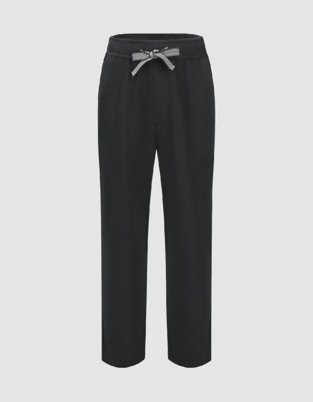 Drawstring Waist Carrot Fit Pants sold by Urban Revivo