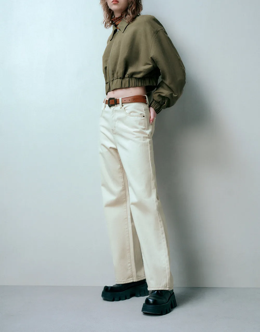 Straight Jeans With Belt sold by Urban Revivo product image thumbnail 4
