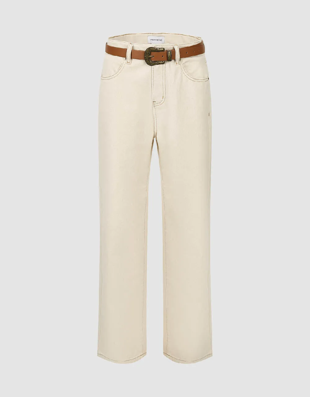Straight Jeans With Belt sold by Urban Revivo