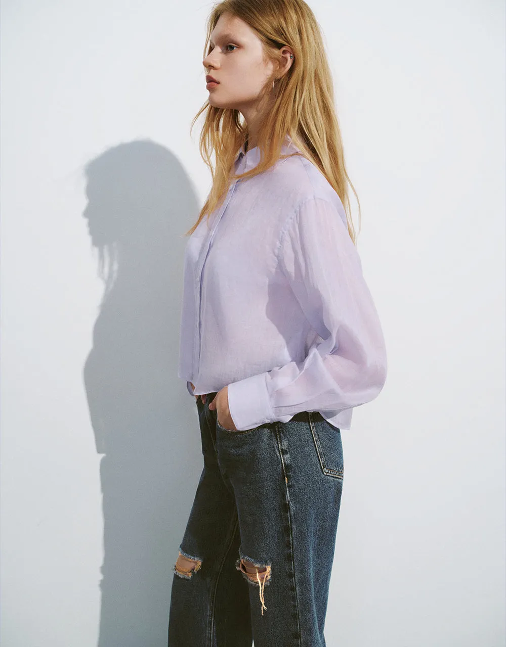 Button Up Straight Shirt sold by Urban Revivo product image thumbnail 3