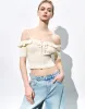 Off-Shoulder Skinny Knitted T-Shirt sold by Urban Revivo