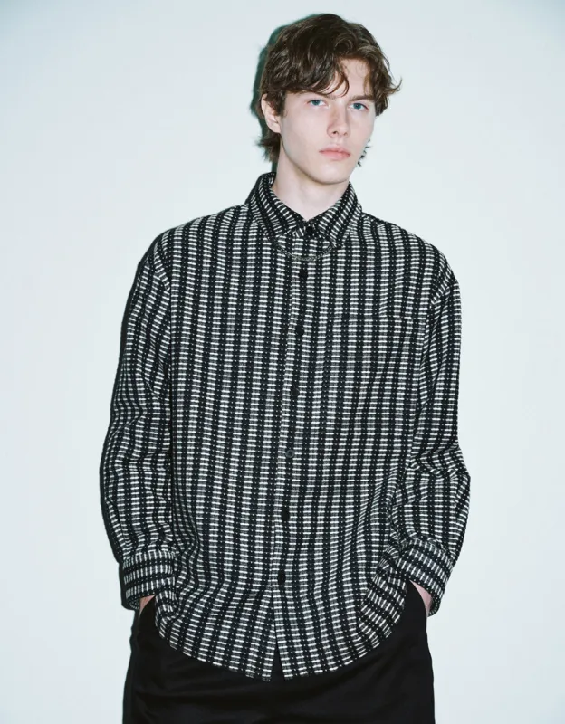 Striped Button Up Oversized Shirt sold by Urban Revivo