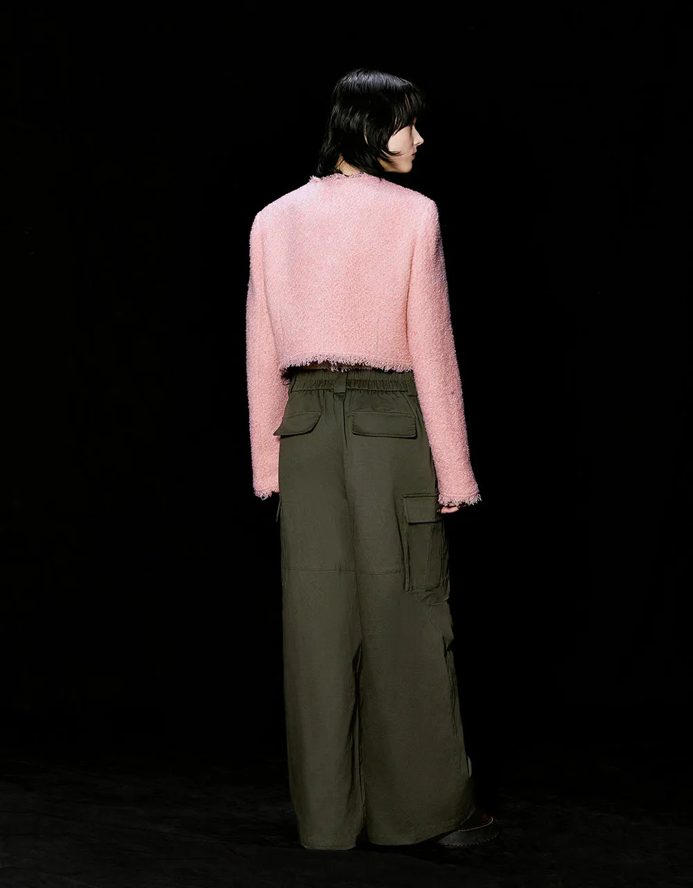 Raw Hem Crew Neck Tweed Jacket sold by Urban Revivo product image thumbnail 5