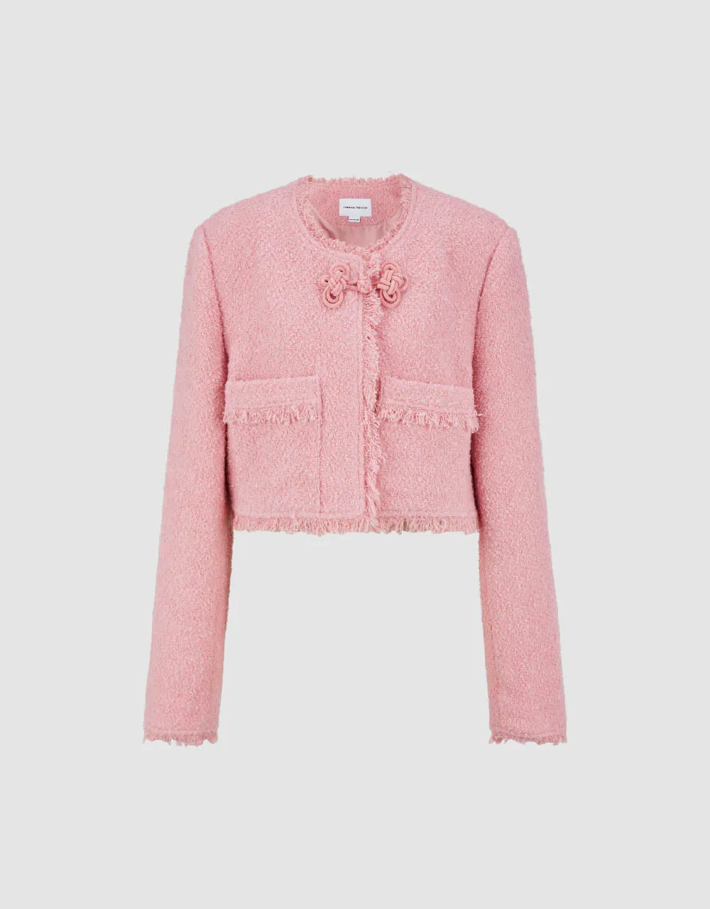 Raw Hem Crew Neck Tweed Jacket sold by Urban Revivo product image thumbnail 2