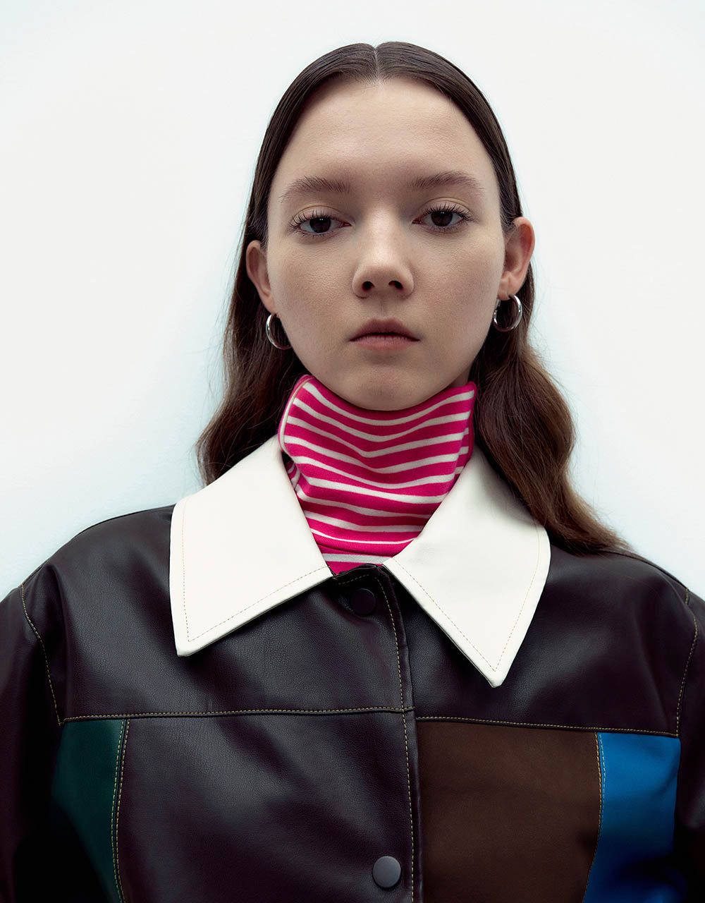 Colorblocks Vegan Leather Straight Jacket sold by Urban Revivo product image thumbnail 4