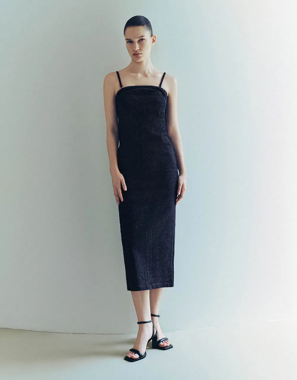 Off-Shoulder Denim Cami Dress sold by Urban Revivo