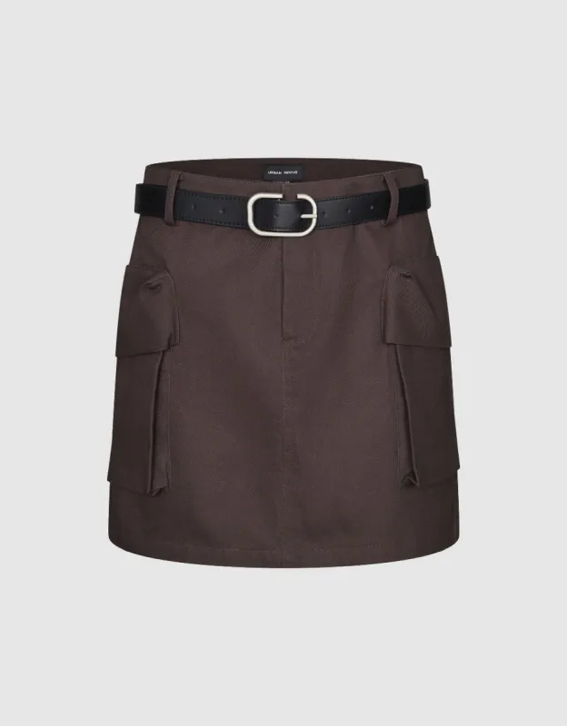 Mini Straight Skirt With Belt sold by Urban Revivo