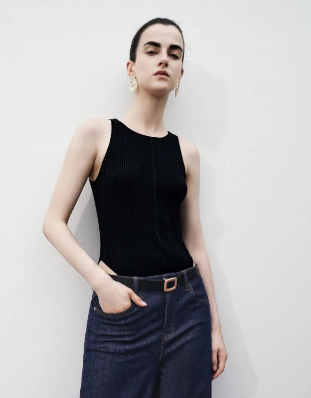 Crew Neck Knitted Tank Top sold by Urban Revivo