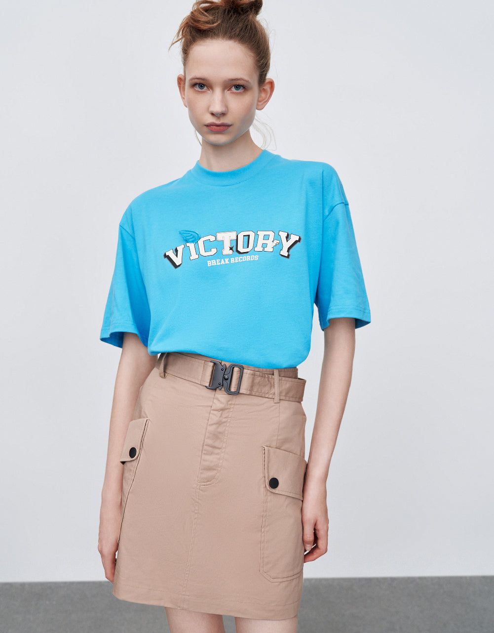 Letter Printed Crew Neck Loose T-Shirt sold by Urban Revivo product image thumbnail 2