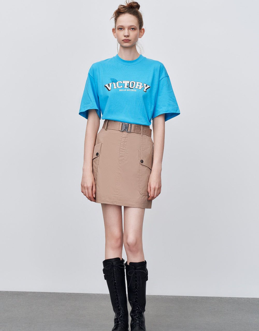 Letter Printed Crew Neck Loose T-Shirt sold by Urban Revivo product image thumbnail 5