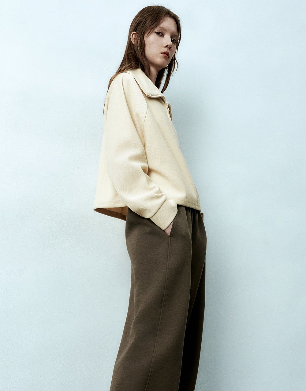 Zip Half Placket Lapel Sweatshirt sold by Urban Revivo product image thumbnail 3