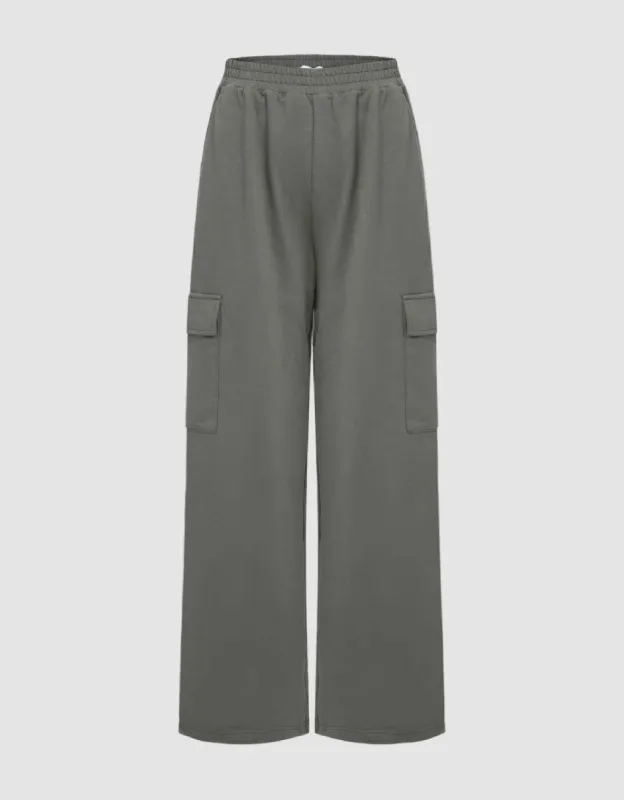 Elastic Waist Knitted Wide-Leg Pants sold by Urban Revivo