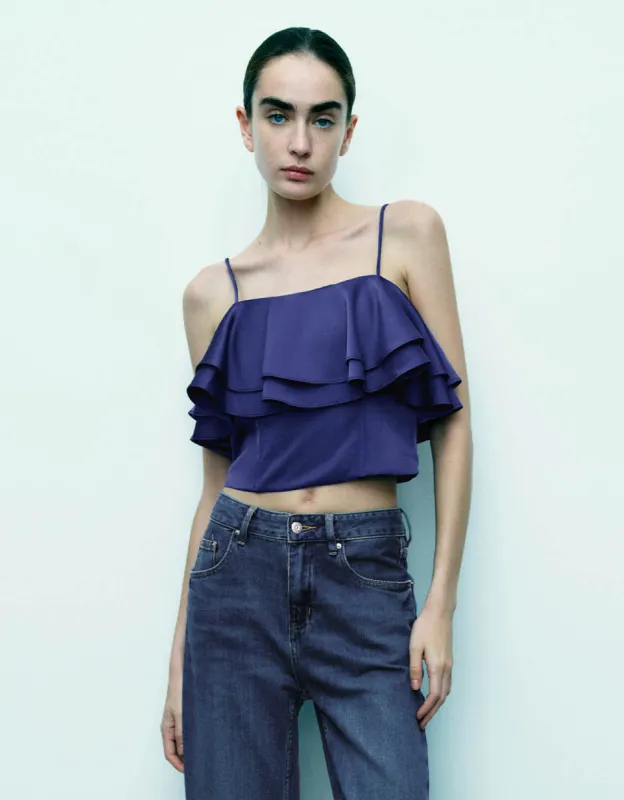 Ruffle Off-Shoulder Cami Top made by Urban Revivo