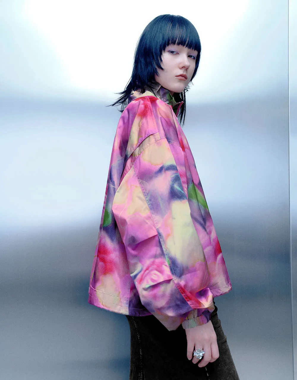 Stand Collar Printed Straight Jacket sold by Urban Revivo product image thumbnail 3