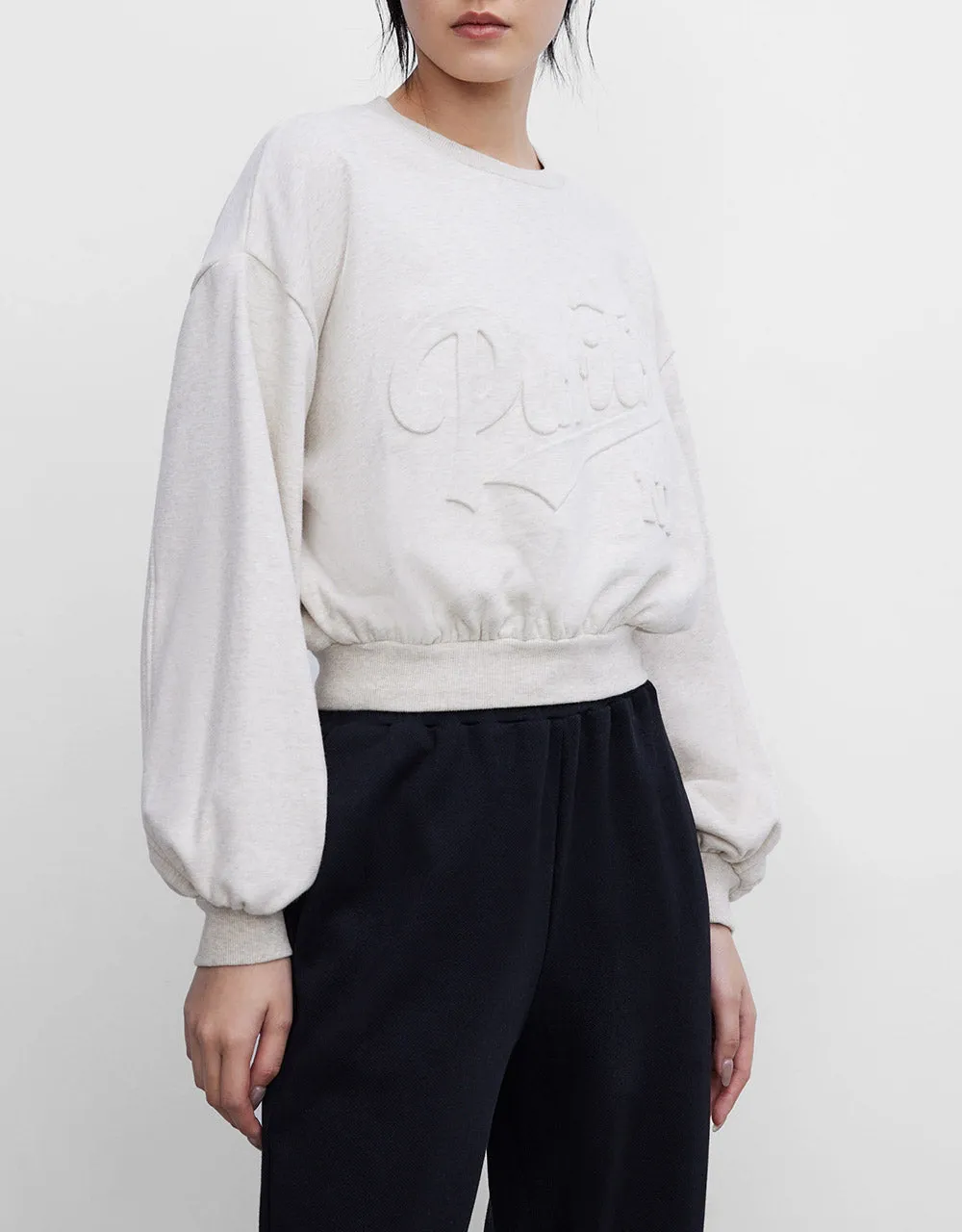 Letter Embossed Sweatshirt sold by Urban Revivo product image thumbnail 3