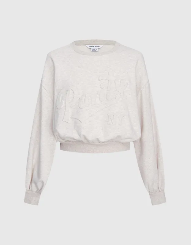 Letter Embossed Sweatshirt made by Urban Revivo