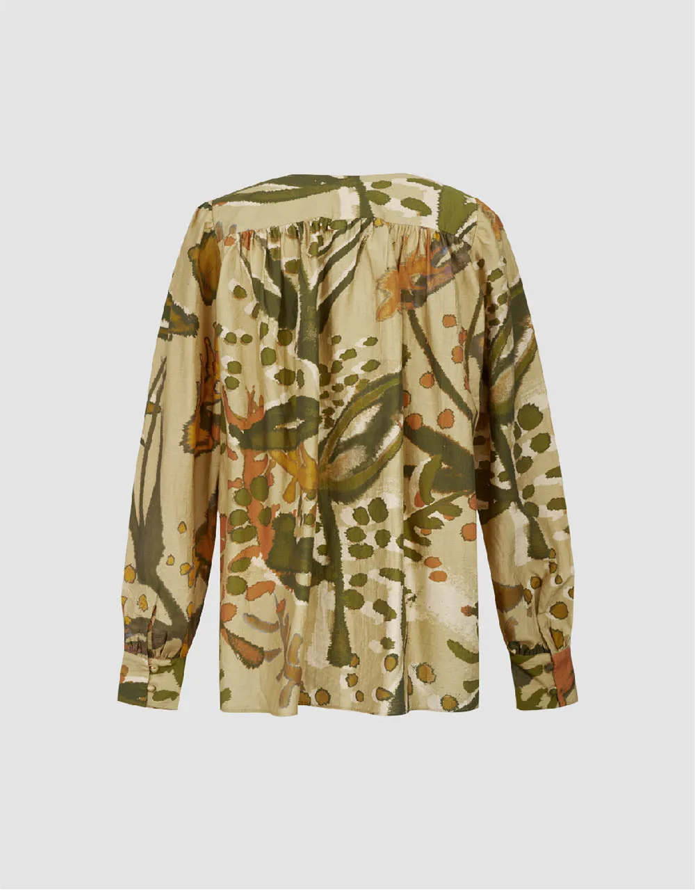 Printed Puff Sleeve V-Neck Shirt sold by Urban Revivo product image thumbnail 5