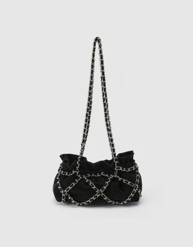 Chain Ruched Shoulder Bag sold by Urban Revivo