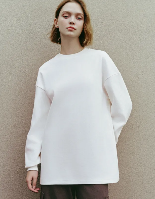 Straight Crew Neck Loose T-Shirt sold by Urban Revivo