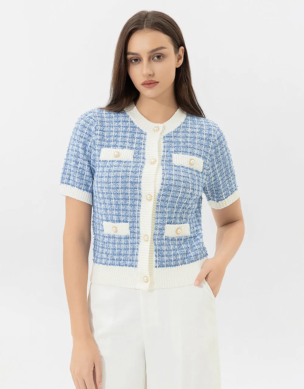 Crew Neck Knitted Cardigan sold by Urban Revivo