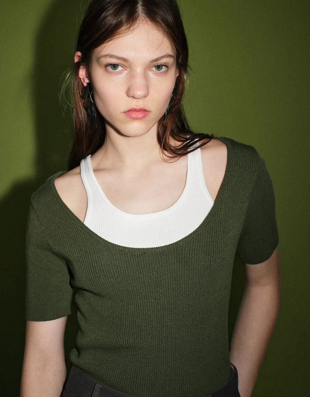 2 In 1 Skinny Knitted T-Shirt sold by Urban Revivo product image thumbnail 3