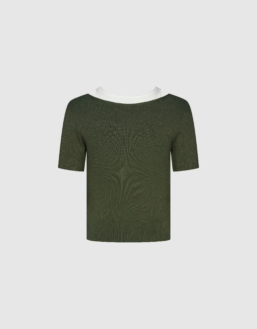 2 In 1 Skinny Knitted T-Shirt sold by Urban Revivo product image thumbnail 5