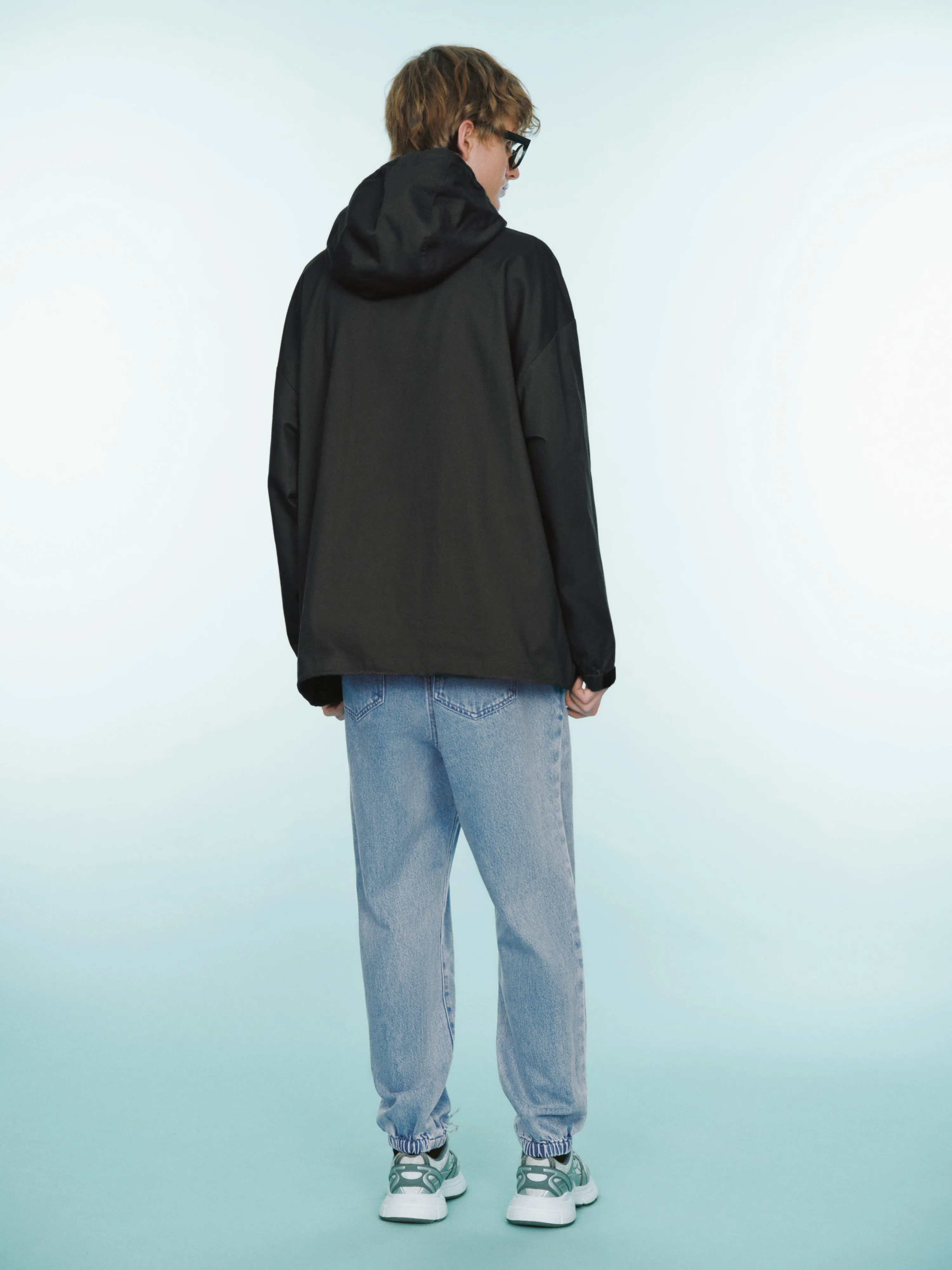 Letter Embossed Oversized Hooded Overhead Shirt sold by Urban Revivo product image thumbnail 4