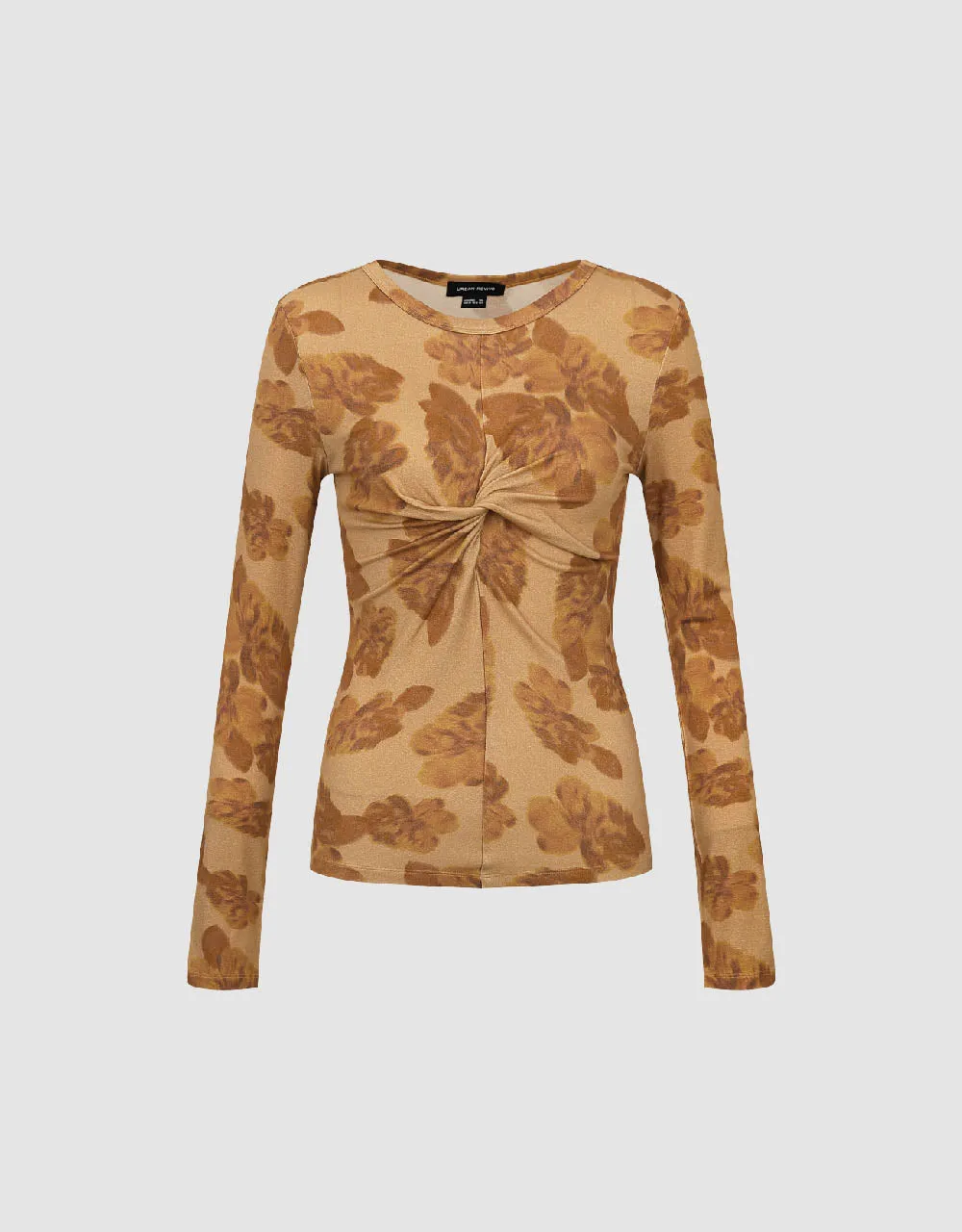 Twist Front Printed Skinny T-Shirt sold by Urban Revivo product image thumbnail 2