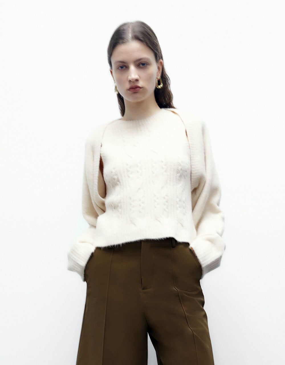 Dolman Sleeve Knitted Sweater sold by Urban Revivo