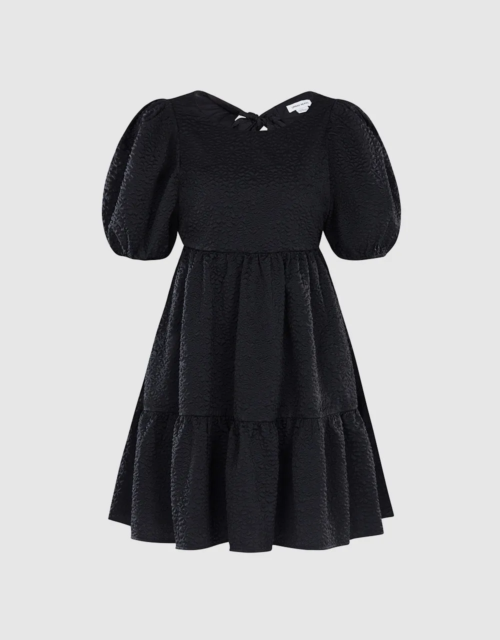 Plain Puff Sleeve Ruffle Hem Dress sold by Urban Revivo