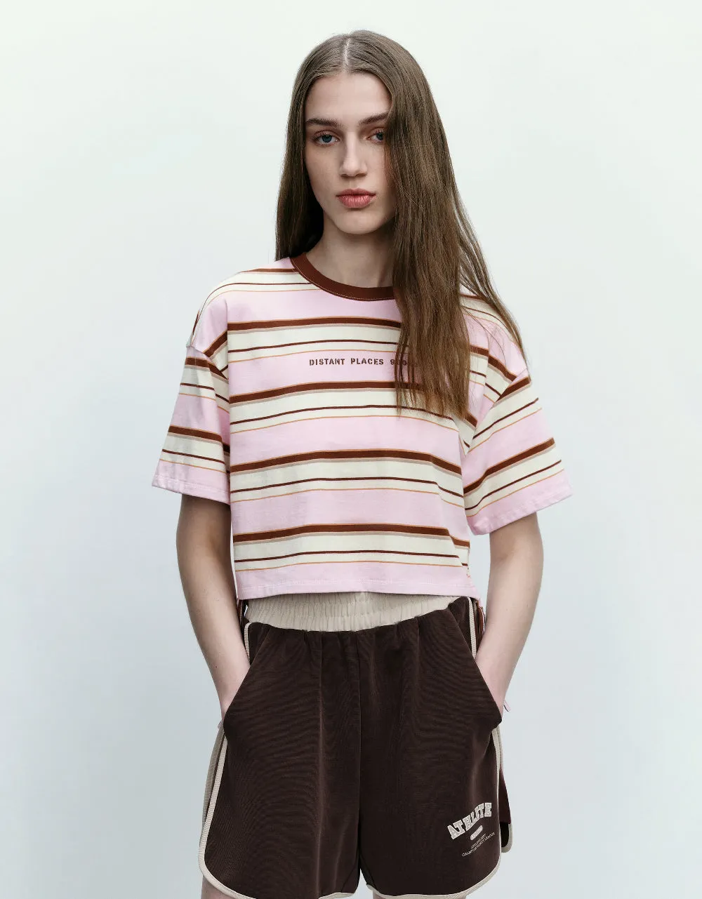 Striped Crew Neck T-Shirt sold by Urban Revivo