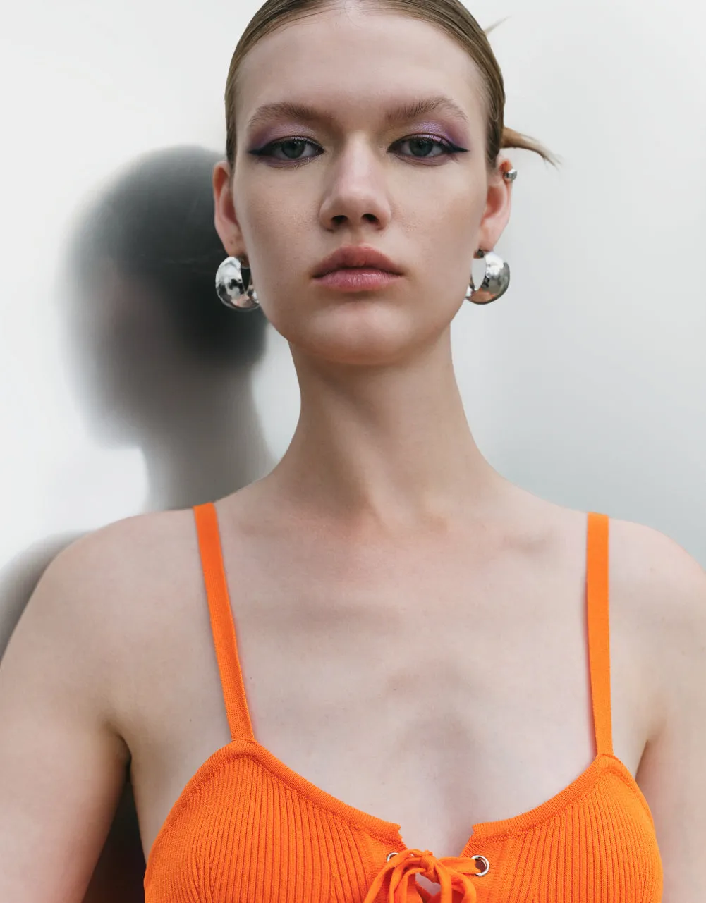 Lace Up Front Knitted Tank Top sold by Urban Revivo product image thumbnail 5